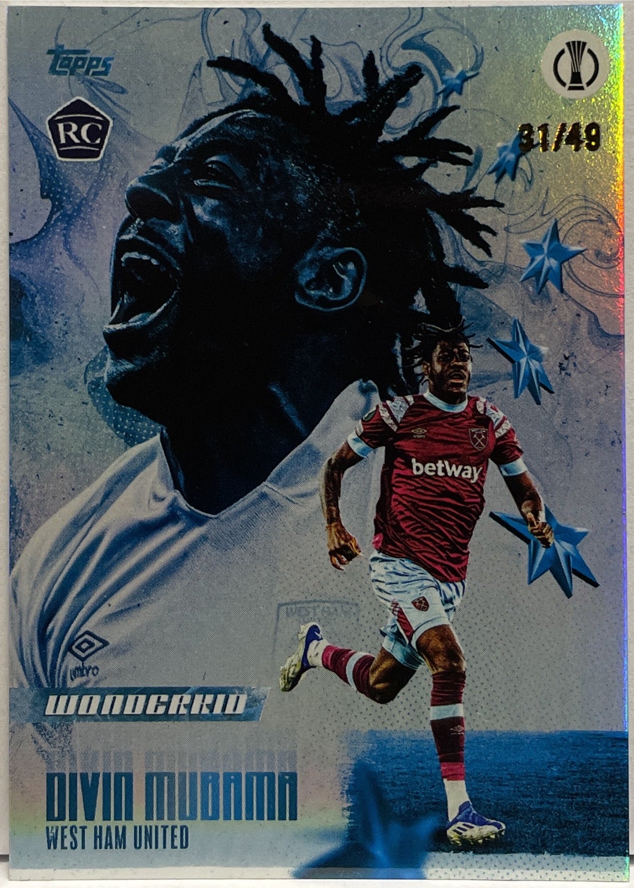Divin Mubama 31/49 Rookie Wonderkid Topps Jamal Musiala Platinum Curated Set 2023