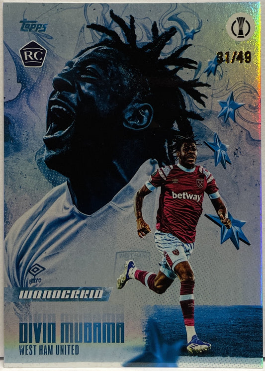 Divin Mubama 31/49 Rookie Wonderkid Topps Jamal Musiala Platinum Curated Set 2023