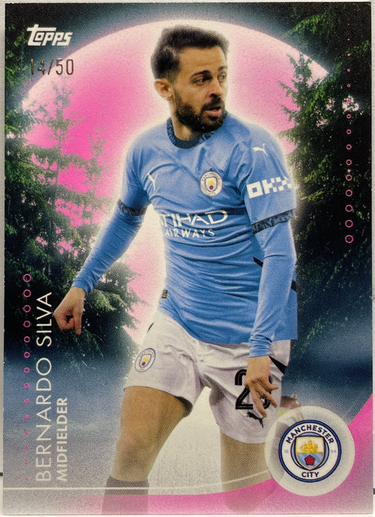 Bernardo Silva 14/50 Moonshine Pink Topps Blue Moon Manchester City 2024/25