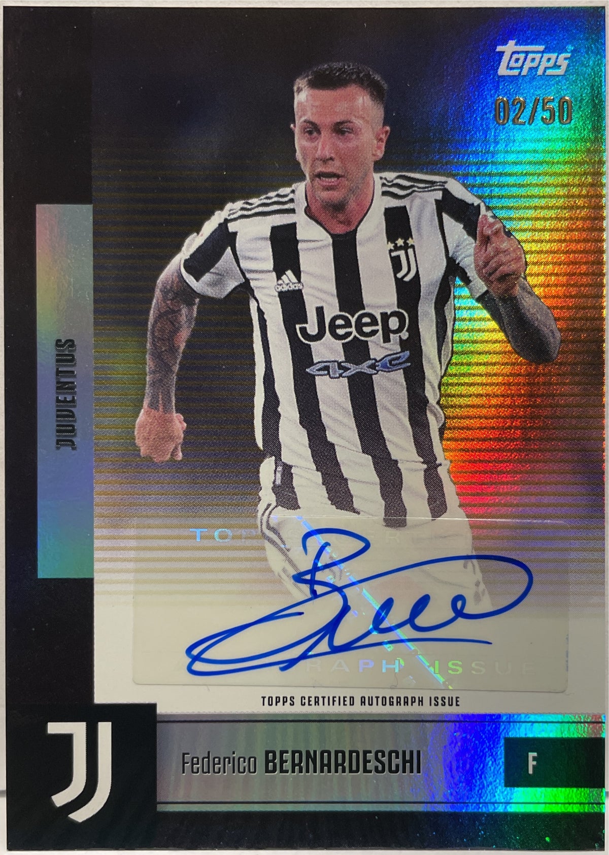 Federico Bernardeschi 2/50 Autograph Gold Topps Juventus Team Set 2025/26