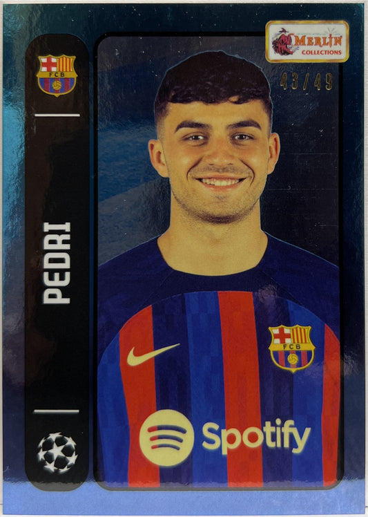 Pedri 43/49 Blue Topps Merlin Heritage 98 2021/22