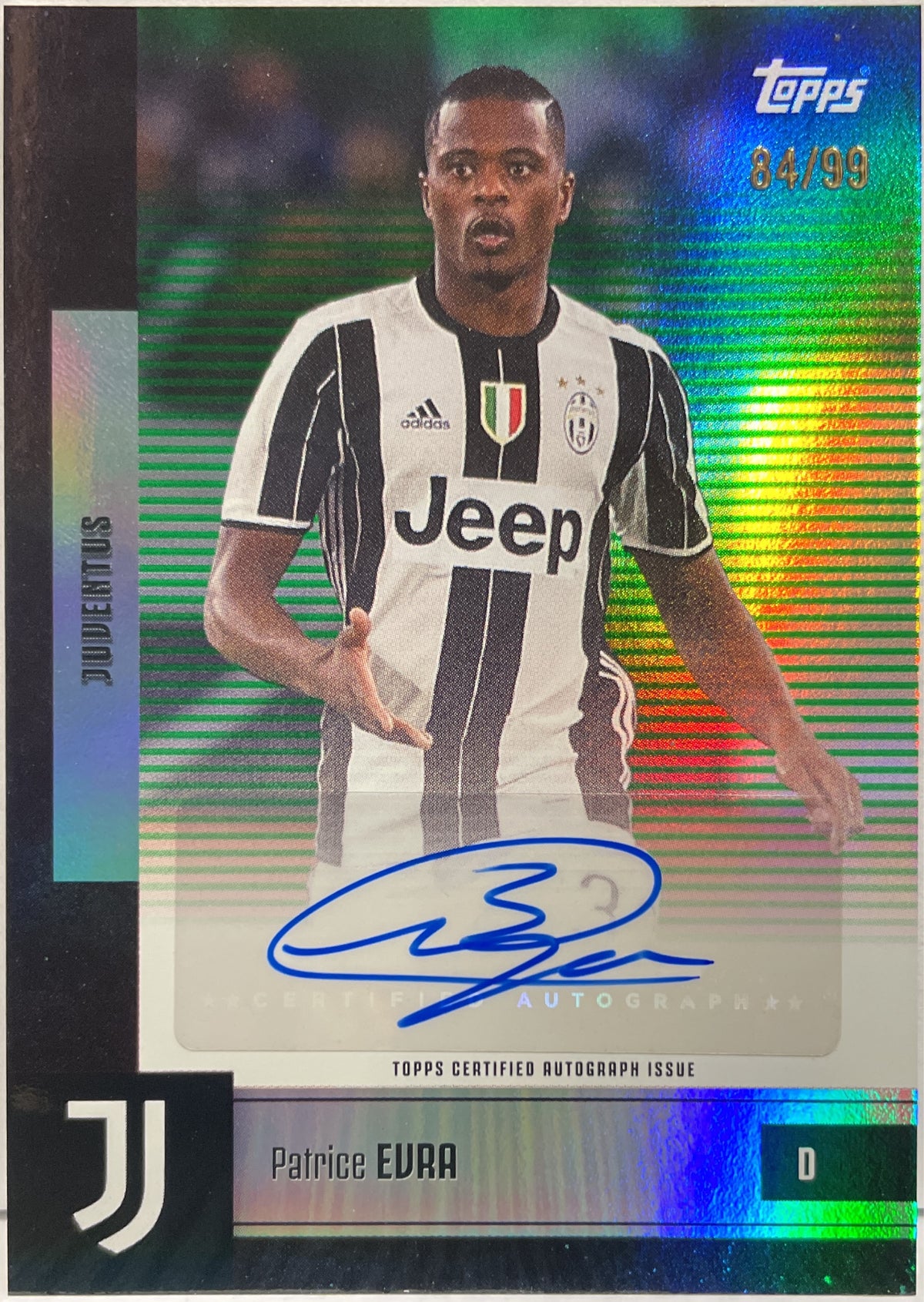 Patrice Evra 84/99 Autograph Topps Juventus Team Set 2025/26