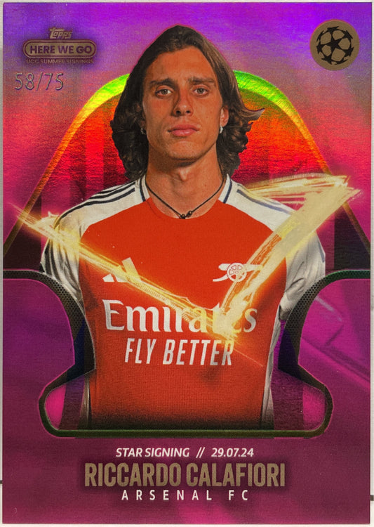 Riccardo Calafiori 58/75 Topps Fabrizio Romano Here We Go 2024