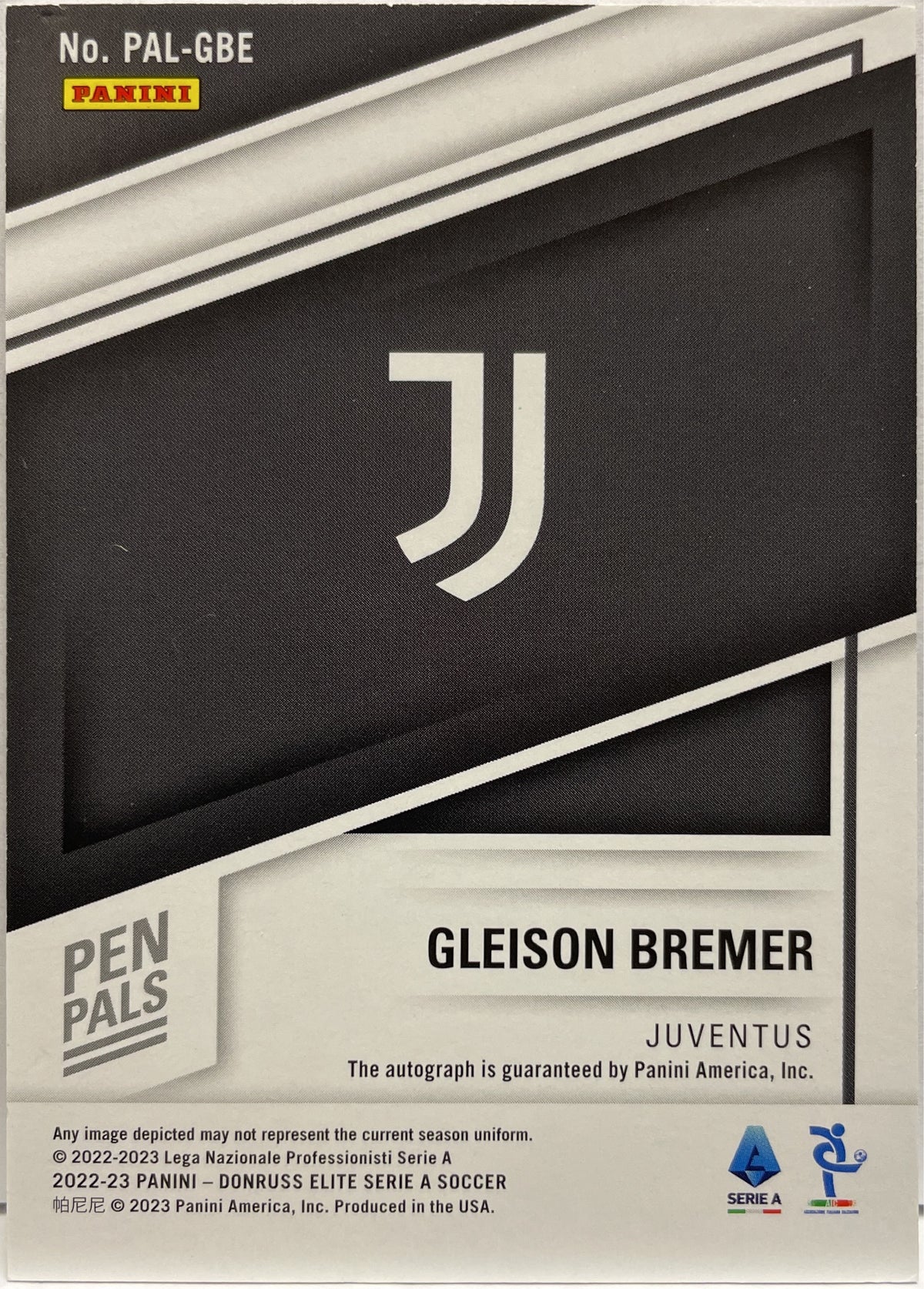 Gleison Bremer 151/199 Autograph Pen Pals Panini Donruss Elite Serie A 2022/23