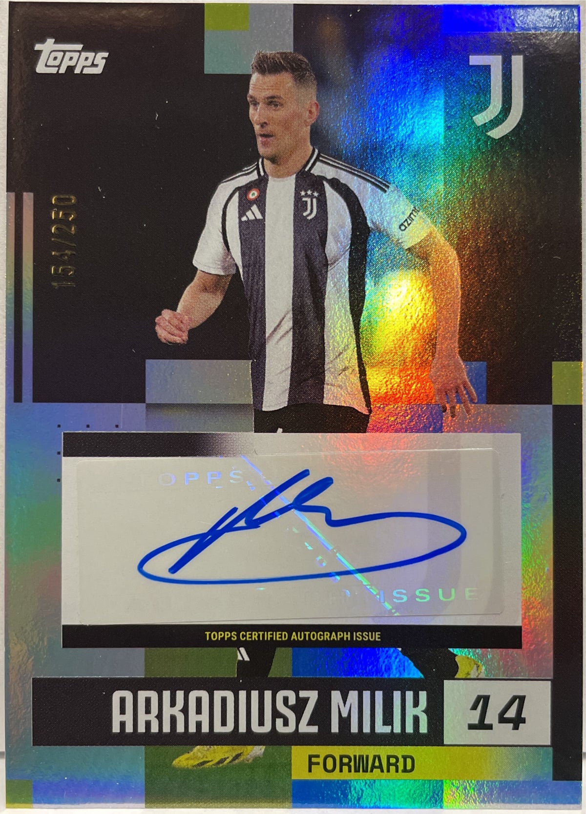 Arkadiusz Milik 154/250 Autograph Blue Topps Juventus Premium Team Set 2024/25