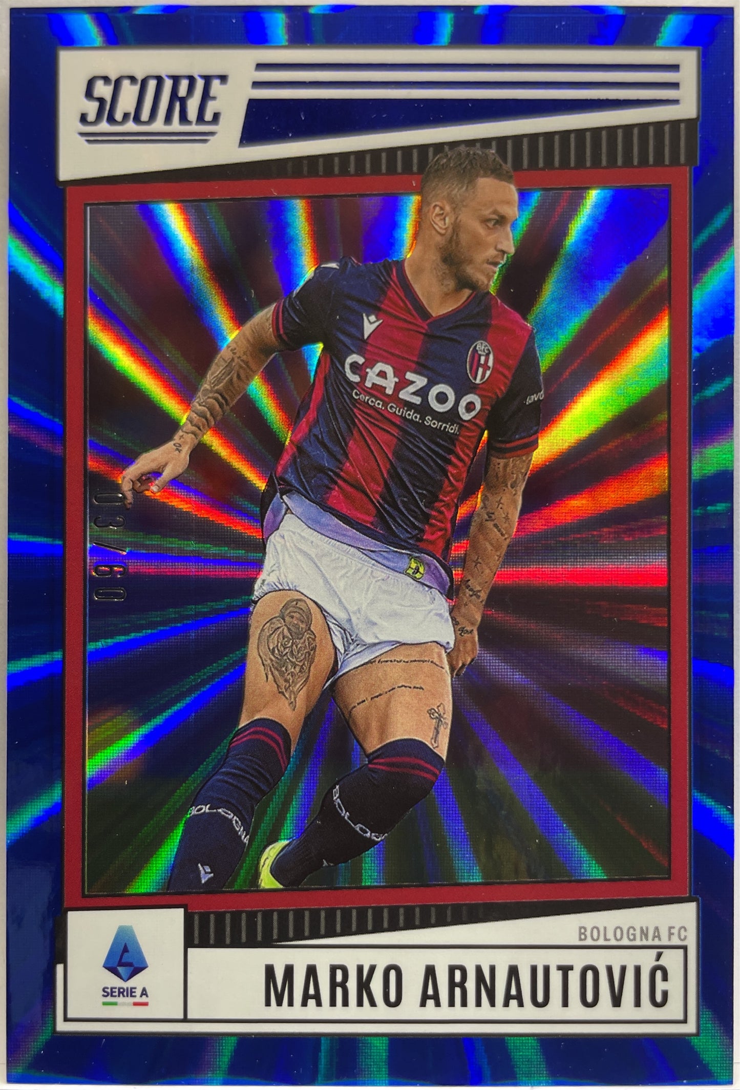 Marko Arnautovic 3/60 Blue Laser Score Serie A 2022/23