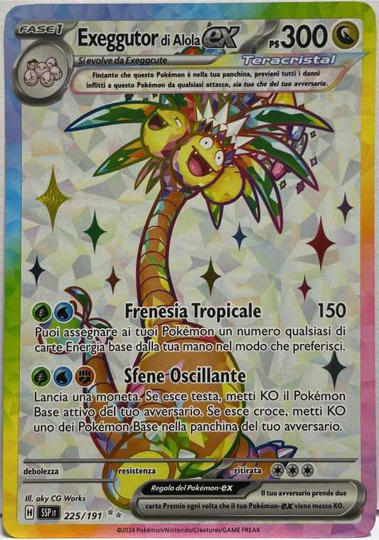 Exeggutor Di Alola EX 225/191 H Pokemon Scintille Folgoranti SSP Ita 2024