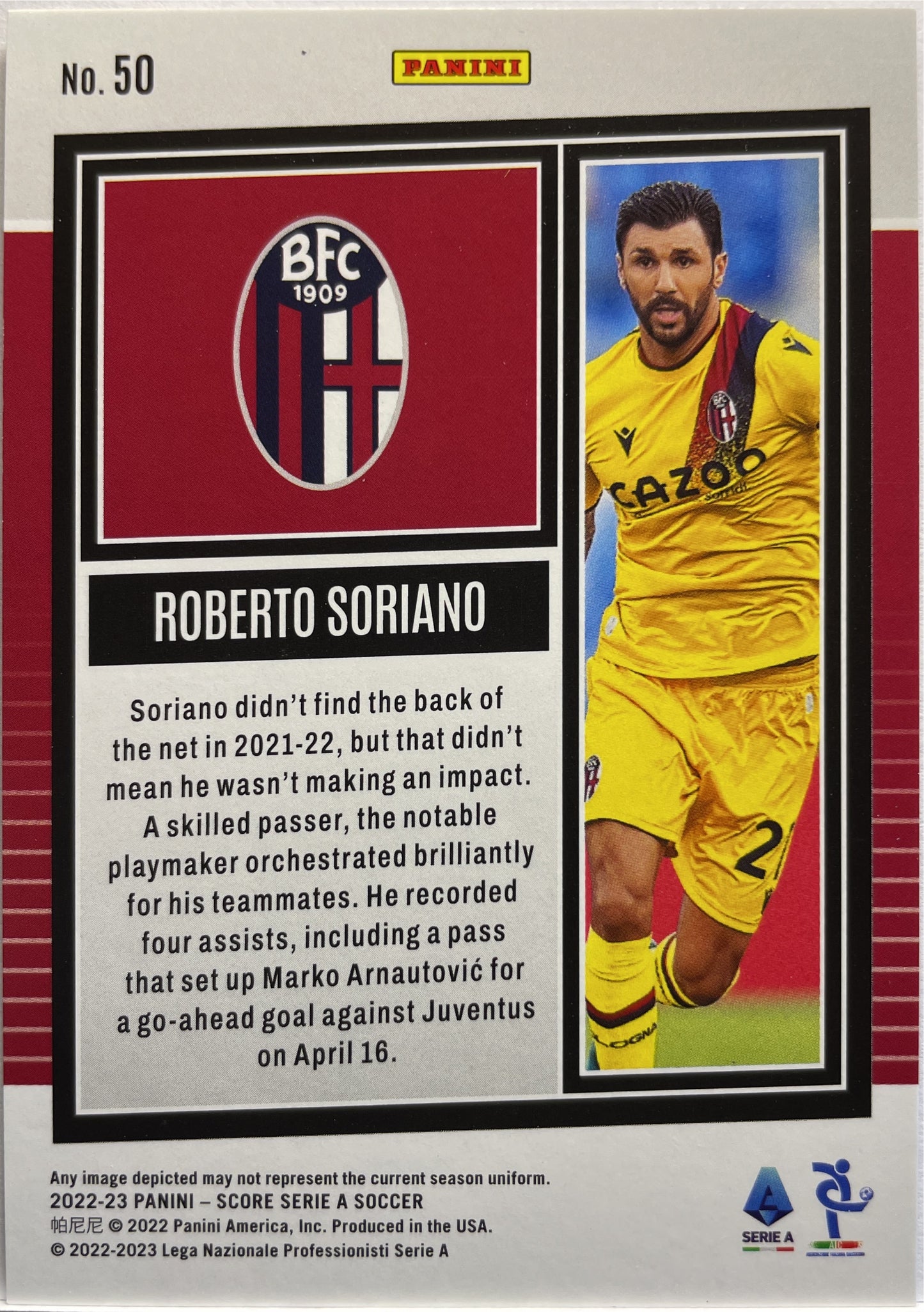 Roberto Soriano 63/65 Red Swirl Score Serie A 2022/23