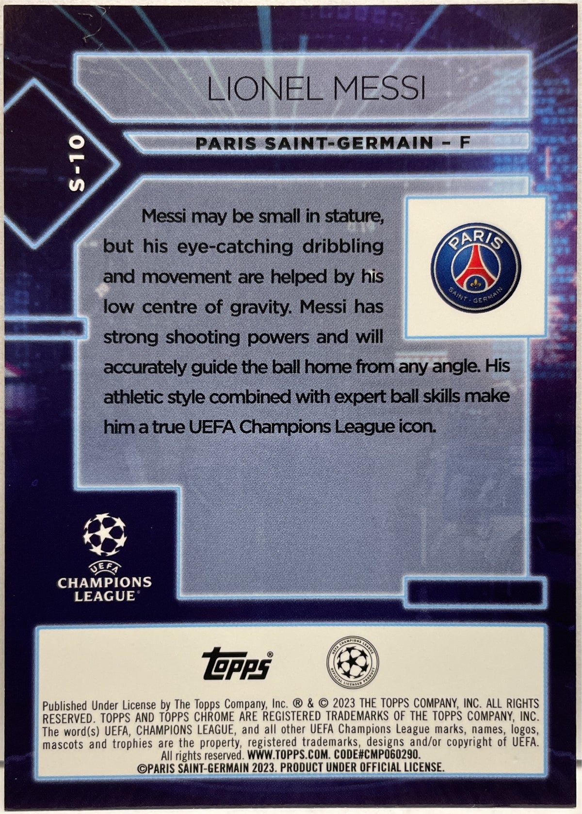 Lionel Messi Specimen Topps Chrome UCC 2022/23 PSG
