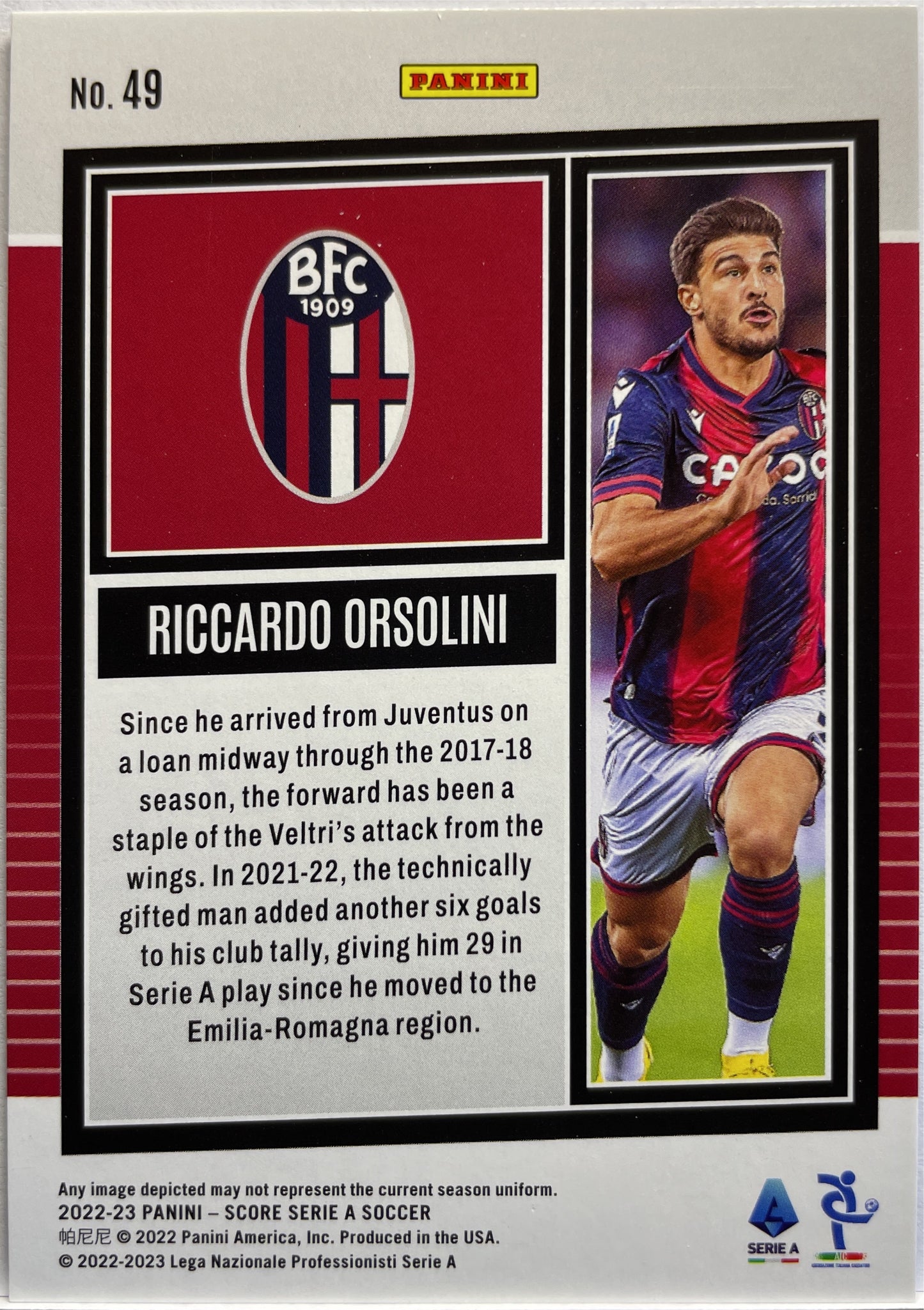 Riccardo Orsolini 5/60 Blue Laser Score Serie A 2022/23