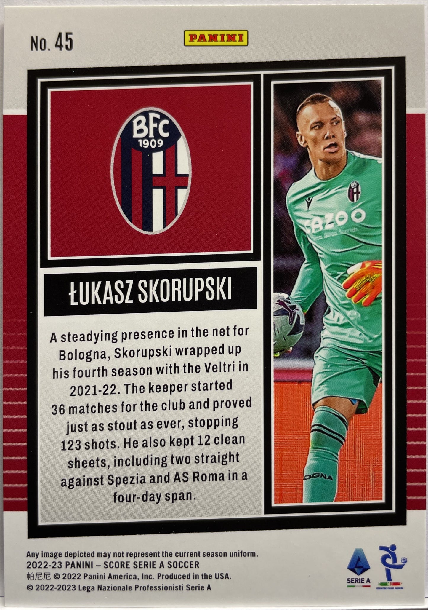 Lukas Skorupski 5/45 Pink Swirl Score Serie A 2022/23