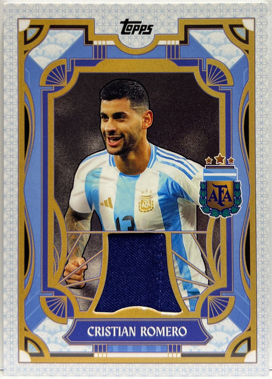 Cristian Romero Patch Tango Relic Topps Argentina Team Set 2024/25 blue2