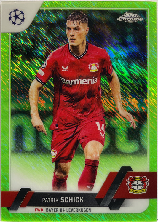 Patrik Schick 13/399 Neon Green Shimmer Topps Chrome UCC 2022/23