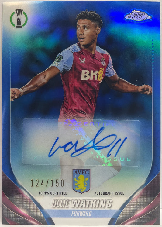 Ollie Watkins 124/150 Autograph Topps Chrome UCC 2023/24