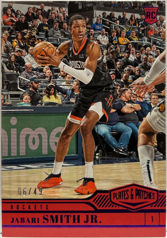 Jabari Smith Jr 6/49 Rookie Plates & Patches Blue Chronicles Basketball NBA 2022/23