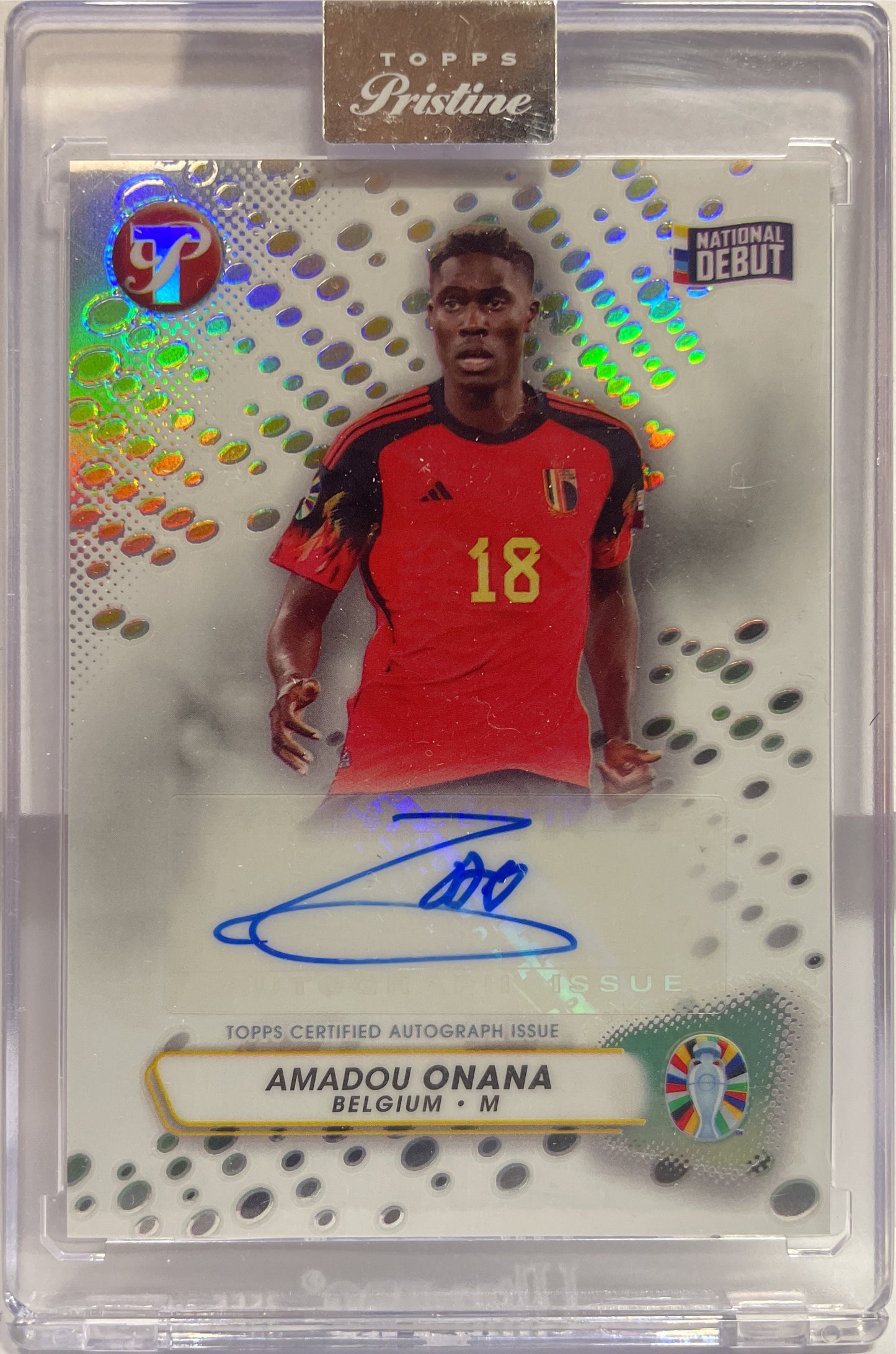 Amadou Onana Autograph Pristine National Debut Topps Pristine Uefa Euro 2024