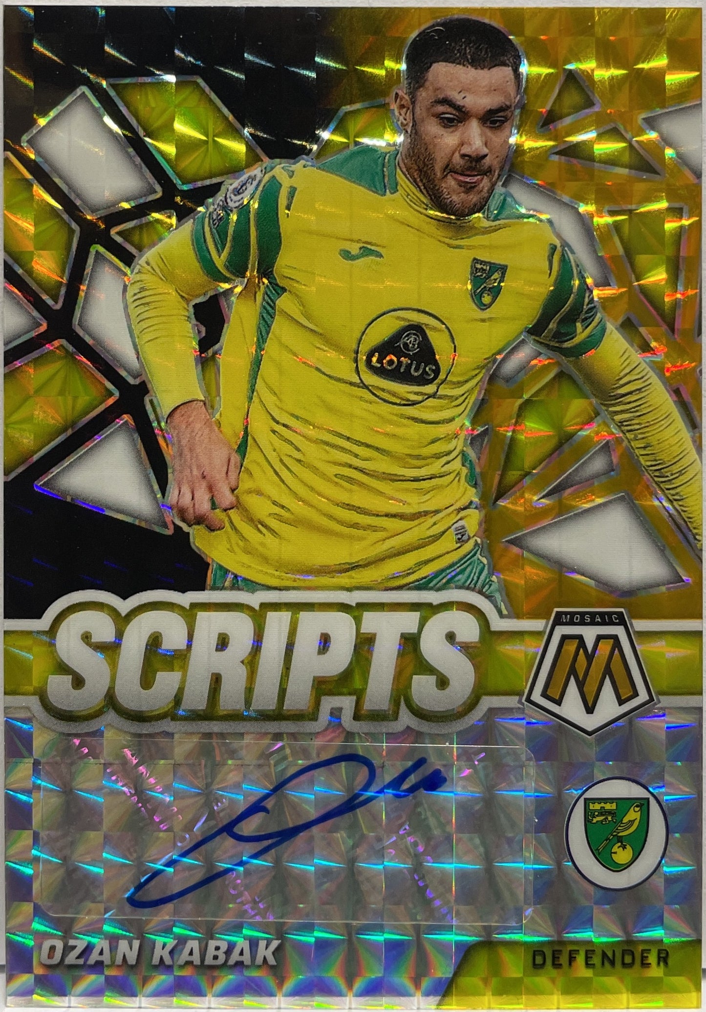 Ozan Kabak 2/8 Autograph Black Gold Scripts Panini Mosaic Premier League 2021/22