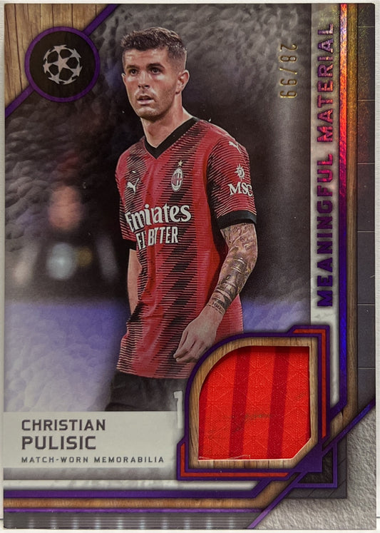 Christian Pulisic 28/99 Patch Meaningful Material Purple Topps Museum 2023/24
