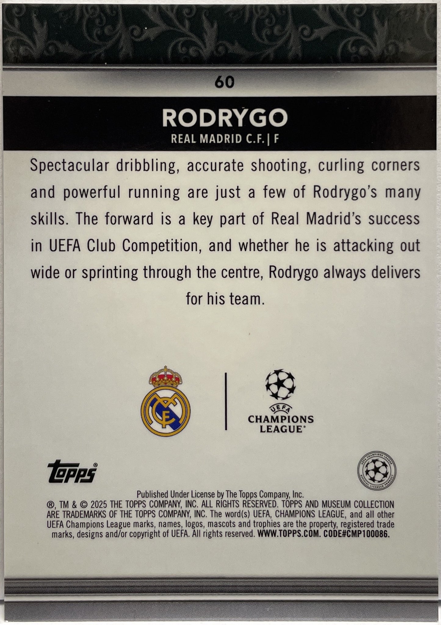 Rodrygo Topps Museum 2024/25
