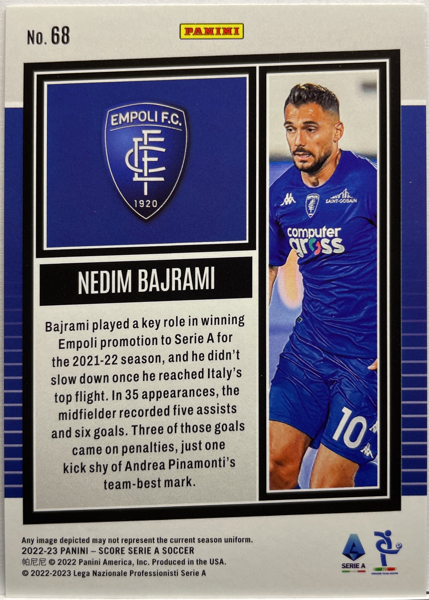 Nedim Bajrami 19/55 Bronze Swirl Score Serie A 2022/23