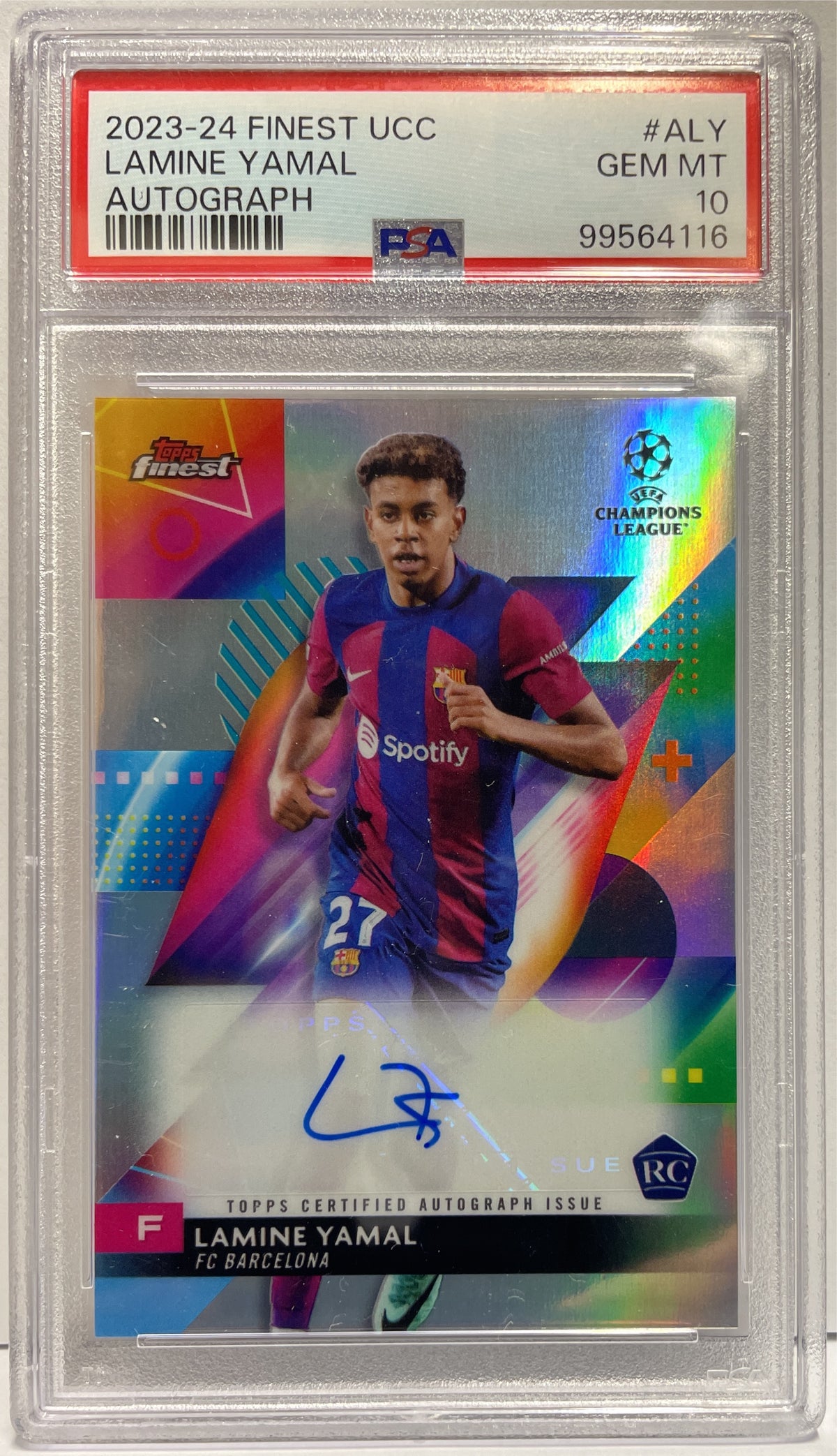 Lamone Yamal Rookie Autograph Topps Finest UCC 2023/24 PSA 10