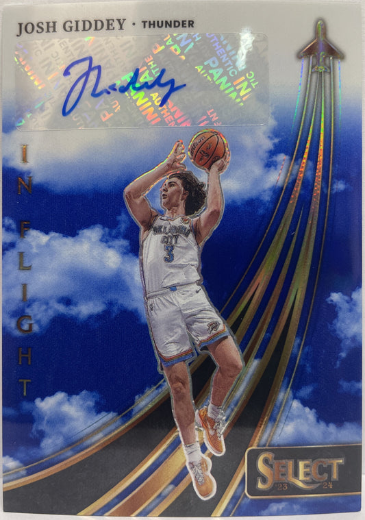 Josh Giddey 9/49 Autograph In Flight Prizm Select Basketball NBA 2023/24