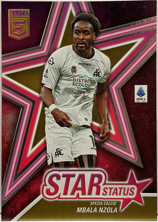Mbala Nzola 8/10 Star Status Gold Panini Donruss Elite Serie A 2022/23