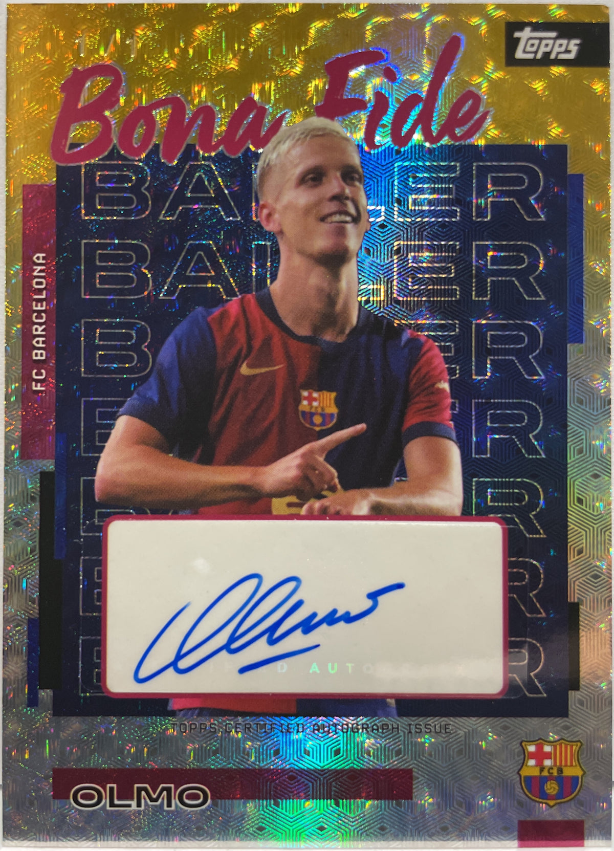 Dani Olmo 1/1 Autograph Foilfractor Topps FC Barcelona Team Set 2025/26