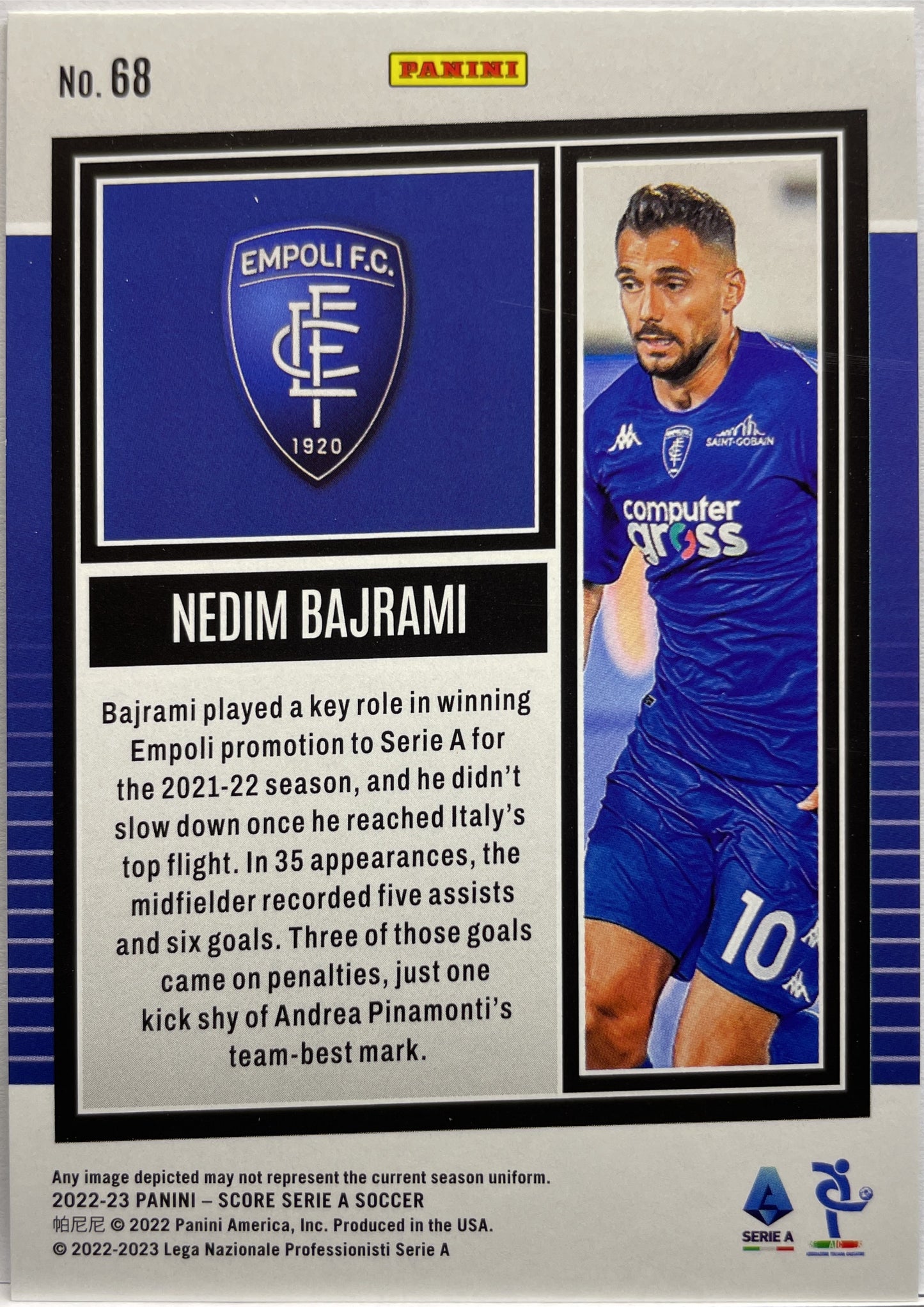 Nedim Bajrami 7/25 Silver Swirl Score Serie A 2022/23