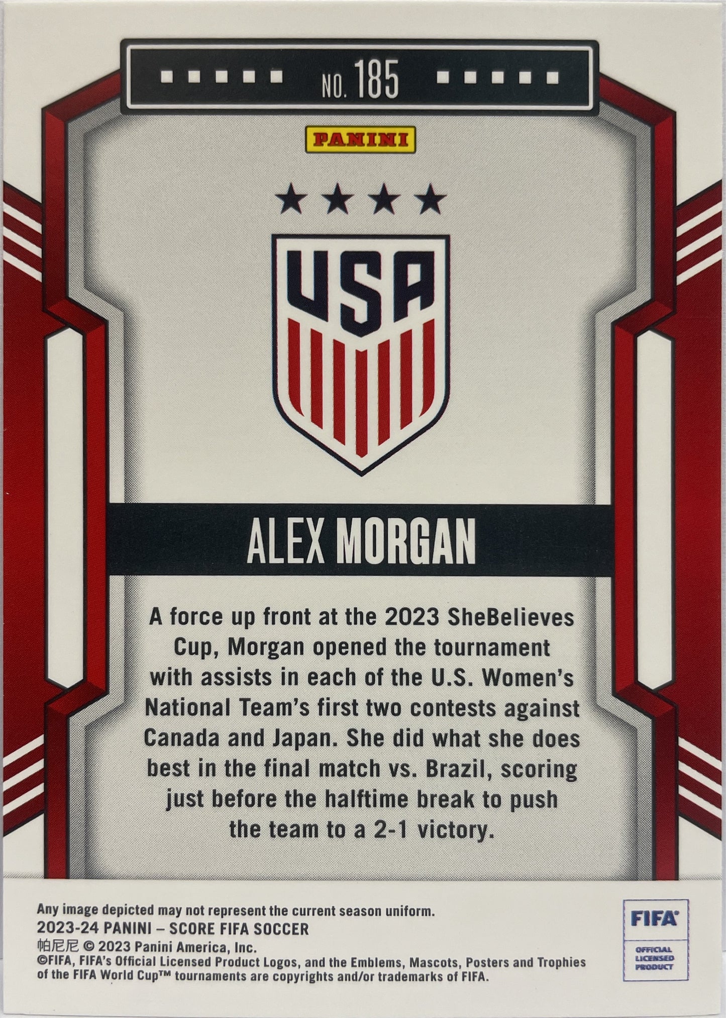 Alex Morgan 19/50 Blue Laser Score Fifa 2023/24