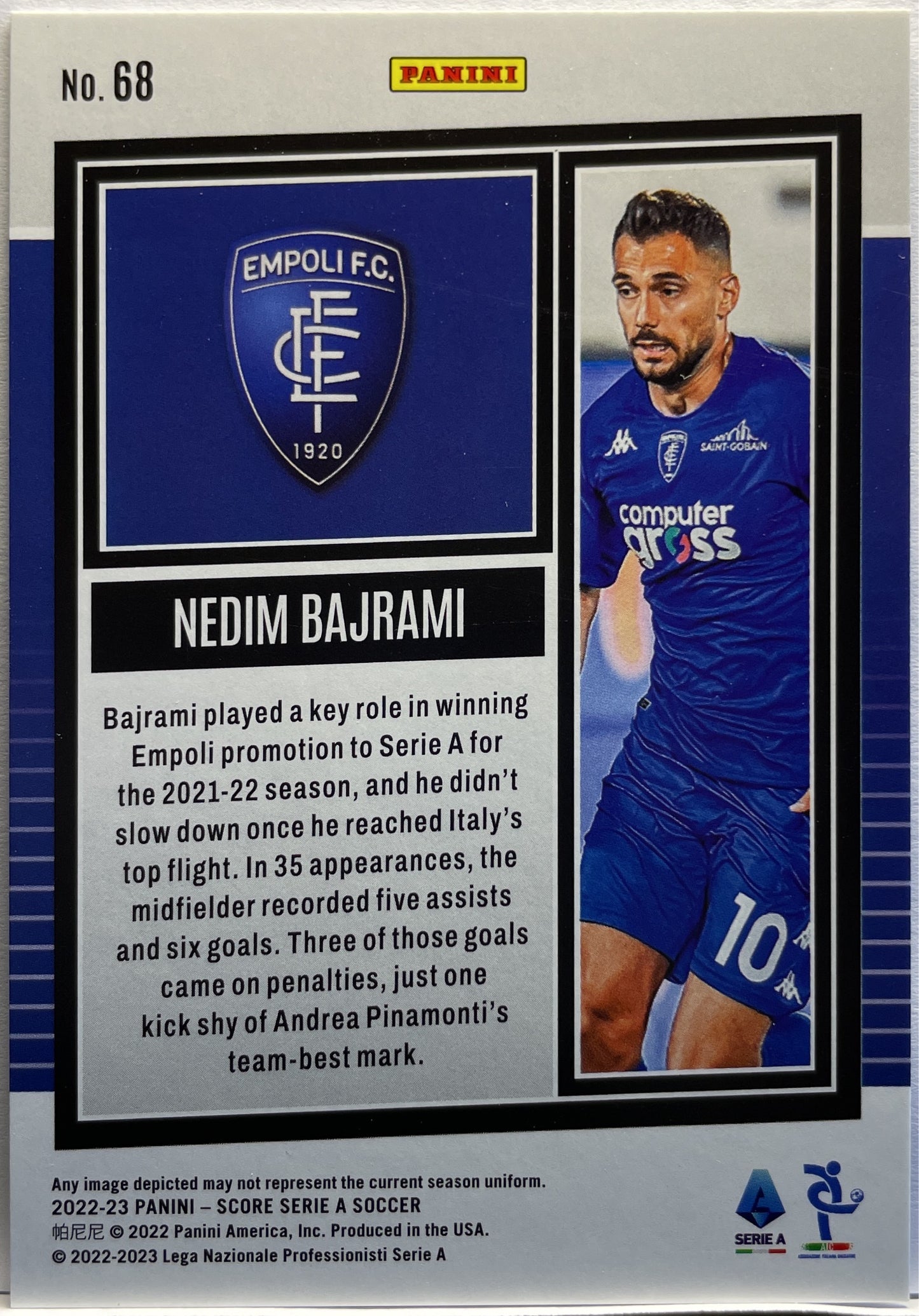 Nedim Bajrami 6/25 Silver Swirl Score Serie A 2022/23