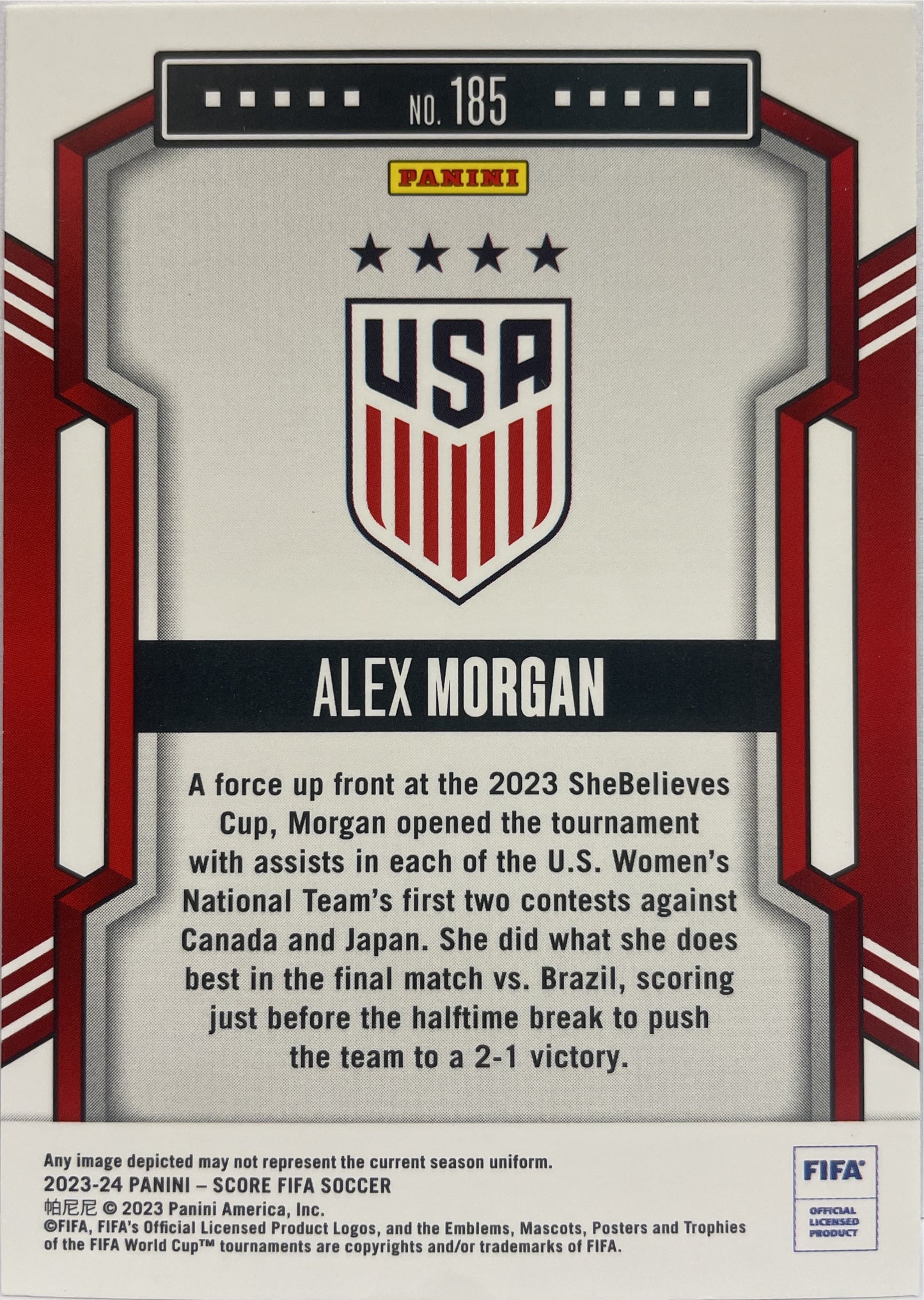 Alex Morgan 7/50 Blue Laser Score Fifa 2023/24