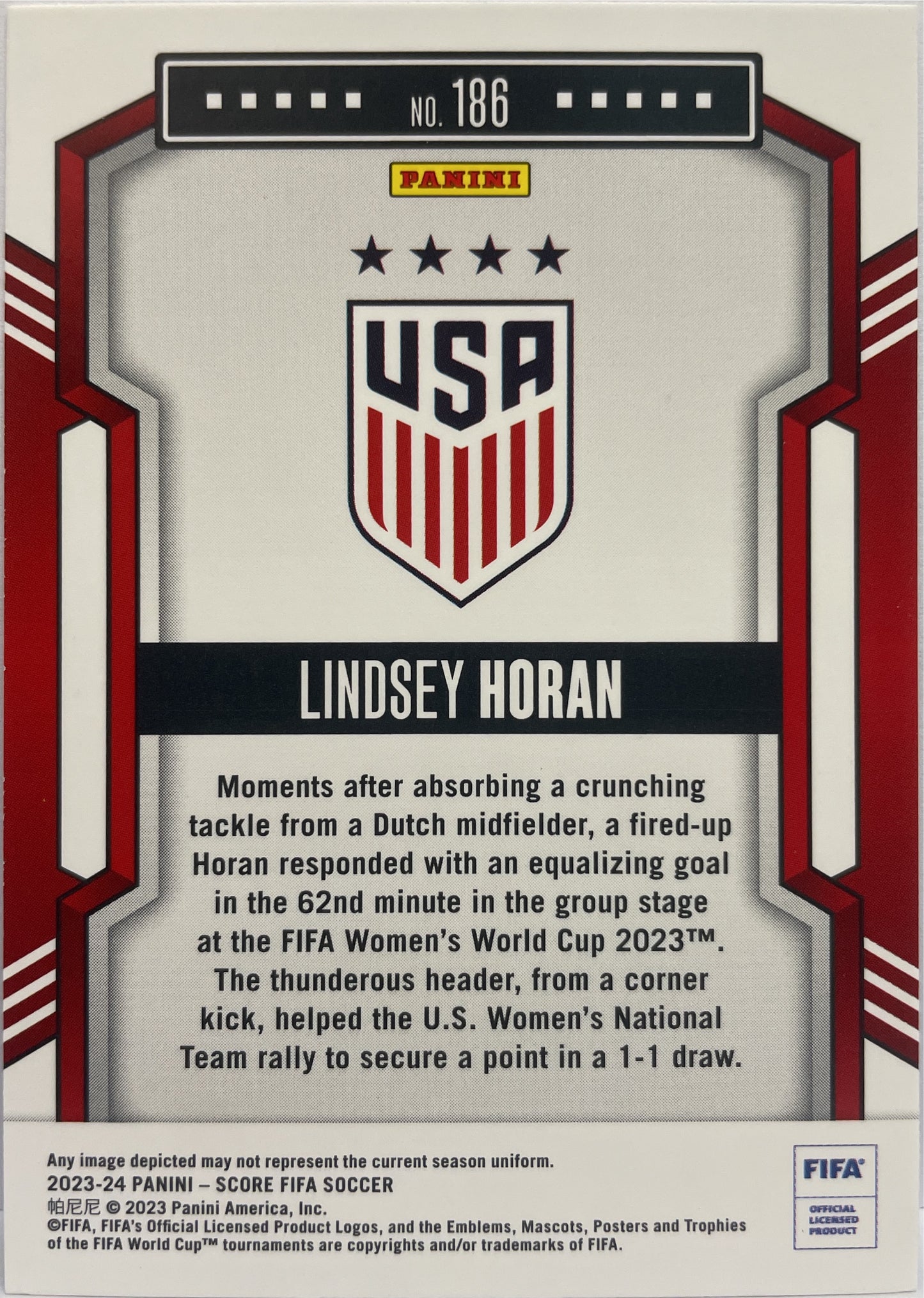 Lindsey Horan 16/50 Blue Laser Score Fifa 2023/24