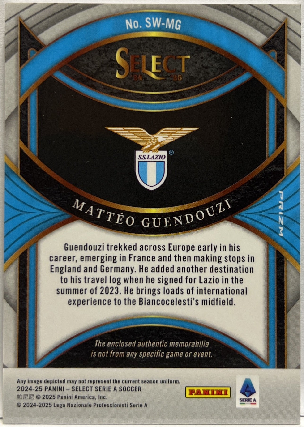 Matteo Guenzouzi Patch Swatches Select Serie A 2024/25