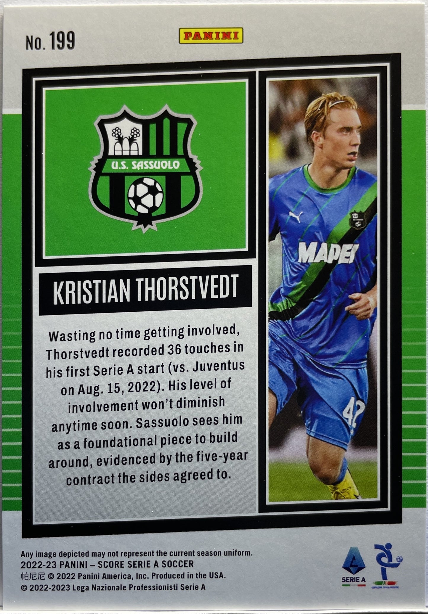 Kristian Thorstvedt 32/60 Blue Laser Score Serie A 2022/23