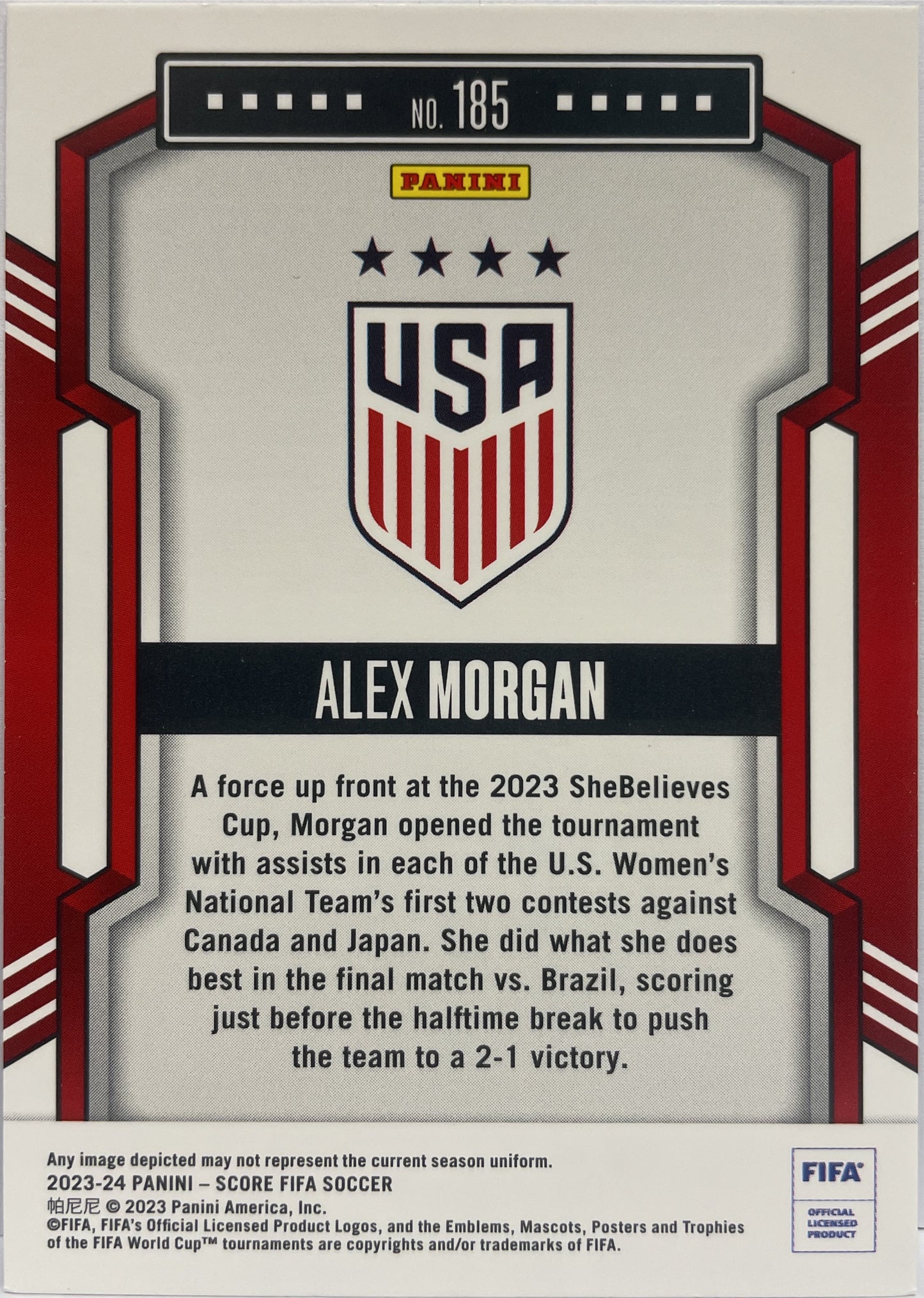 Alex Morgan 31/50 Blue Laser Score Fifa 2023/24