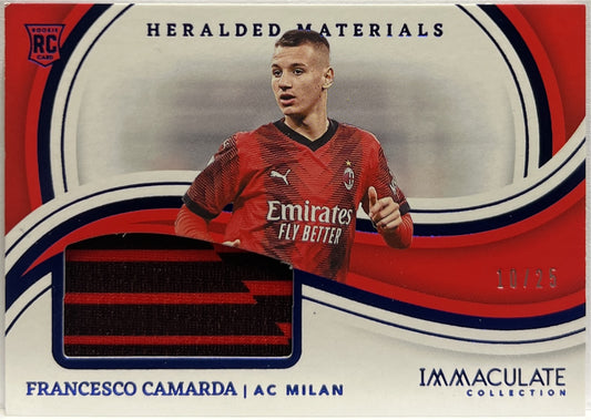 Francesco Camarda 10/25 Rookie Patch Heralded Materials Blue Immaculate Collection 2023/24