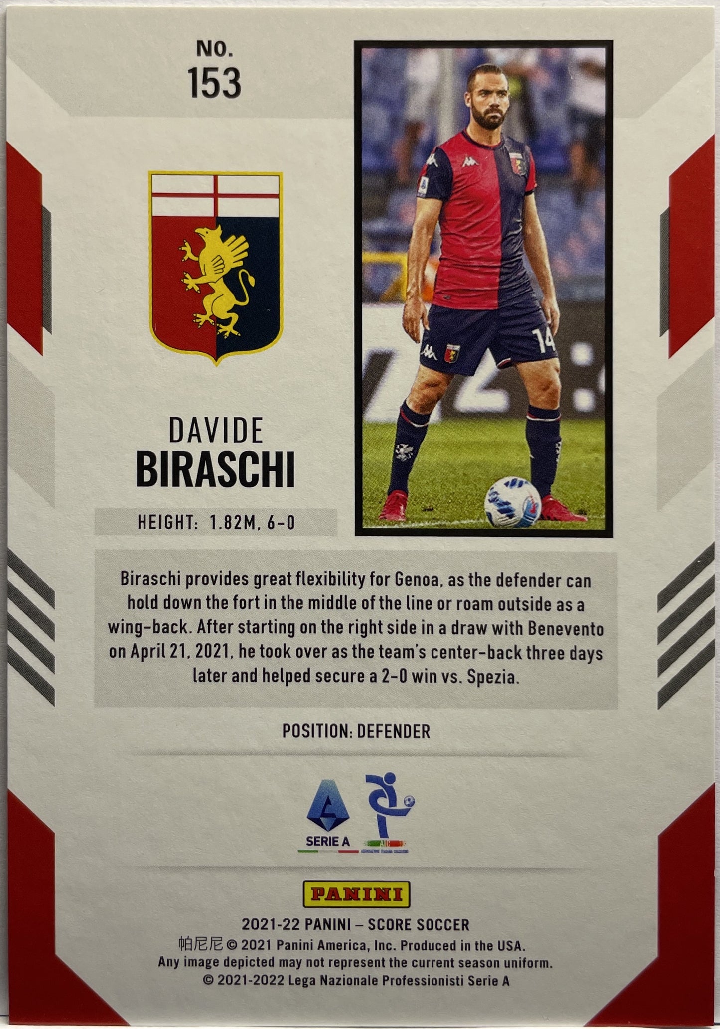 Davide Biraschi 16/25 Rookie Pink Score Fifa 2021/22