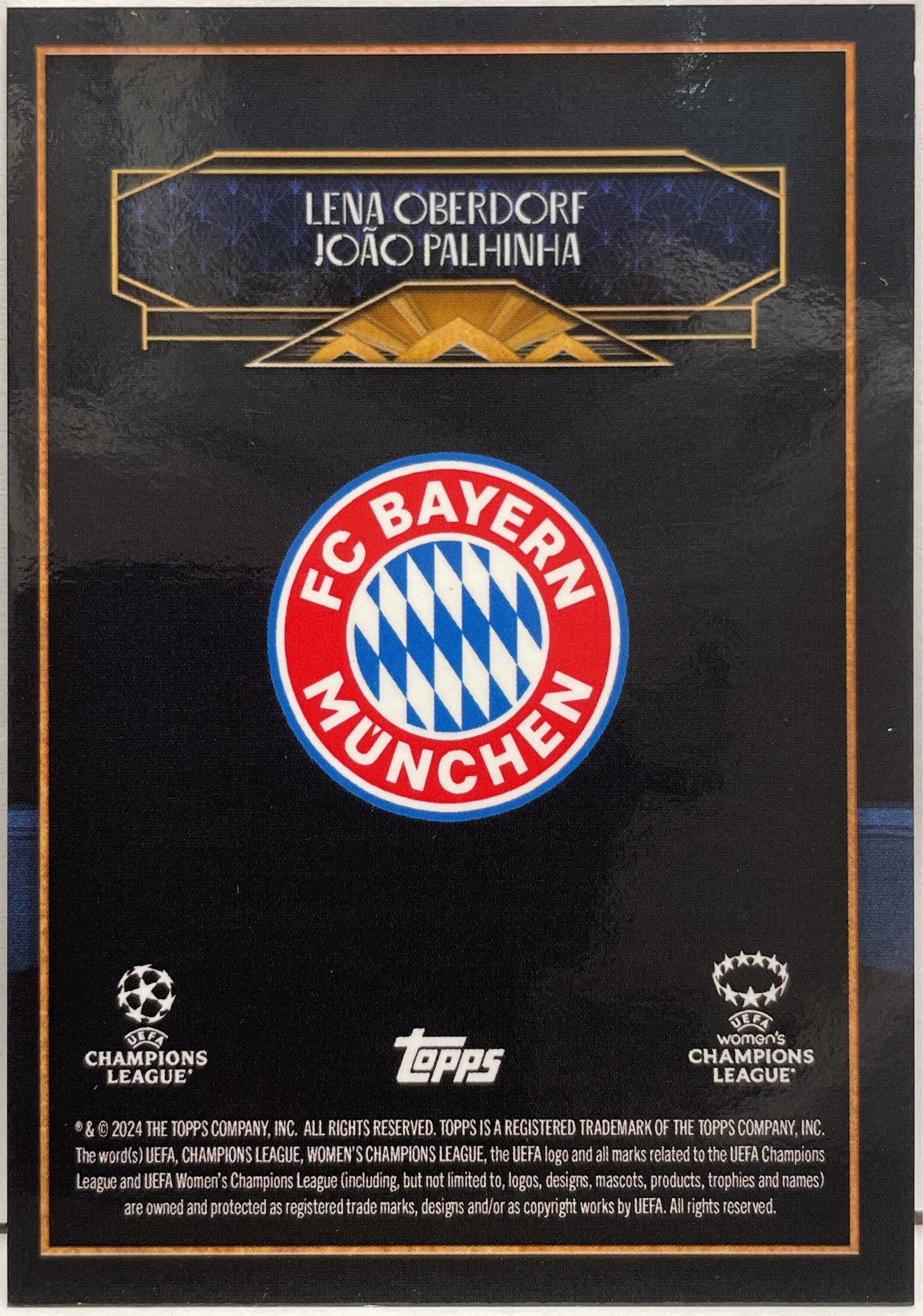 Lena Oberdorf & Joao Palhinha 32/49 One Club Topps Deco UCC 2024/25