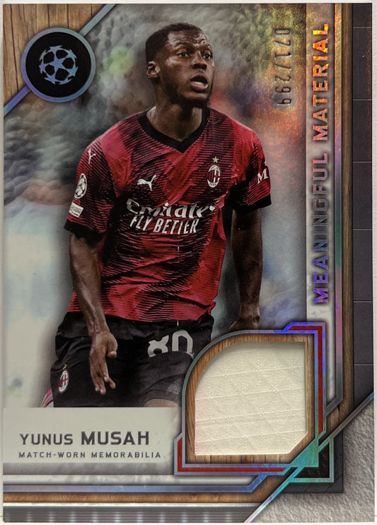 Yunus Musah 71/299 Patch Meaningful Material Topps Museum 2023/24