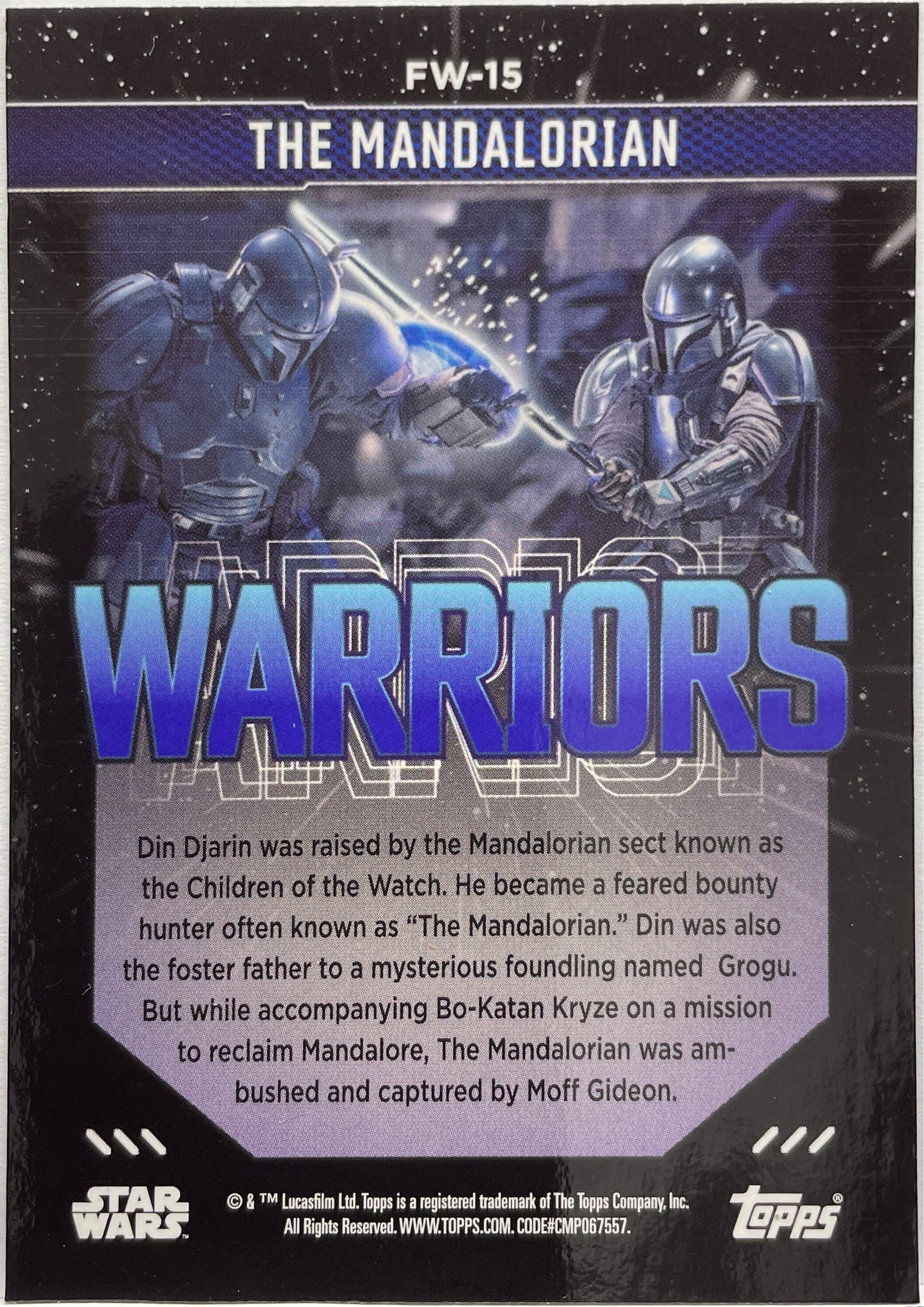 The Mandalorian Warriors FW-15 Topps Finest Star Wars 2023