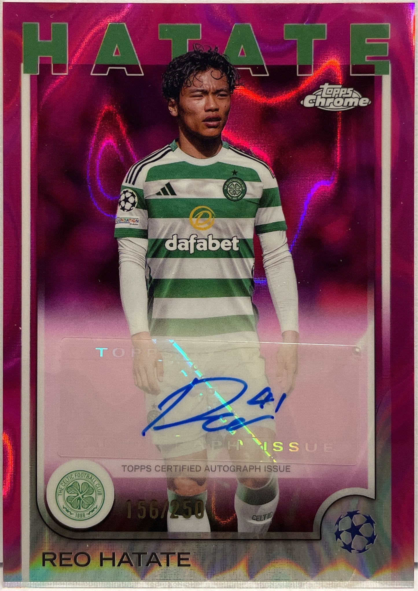 Reo Hatate 156/250 Autograph Pink Lava Topps Chrome UCC 2024/25