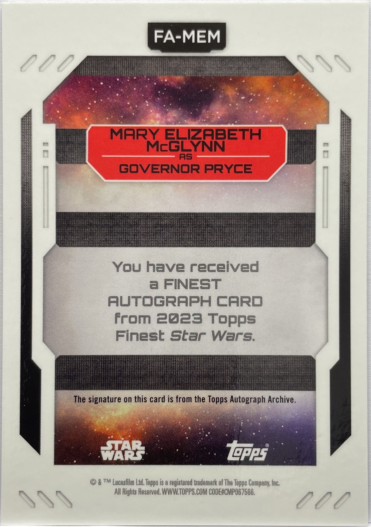 Governor Pryce Autograph Topps Finest Star Wars 2023