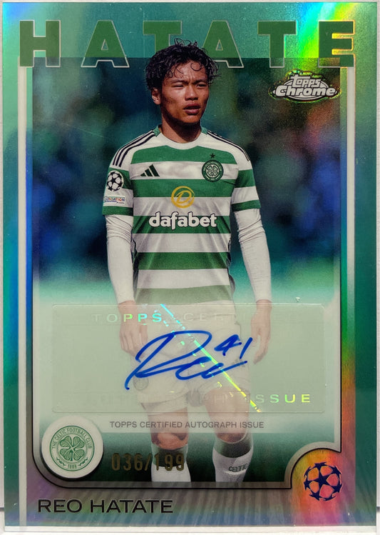 Reo Hatate 36/199 Autograph Aqua Topps Chrome UCC 2024/25