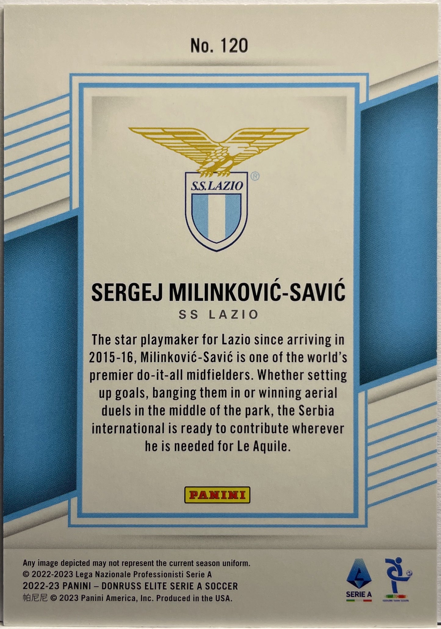 Sergej Milinkovic-Savic 3/25 Donruss Elite Serie A 2022/23