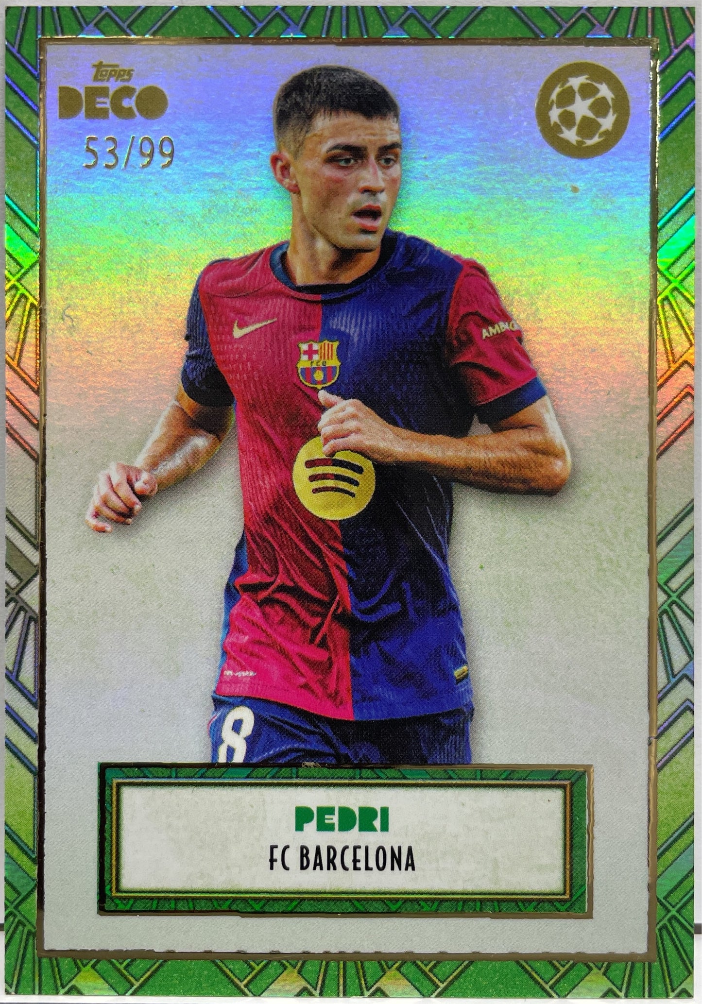 Pedri 53/99 Green Topps Deco UCC 2024/25