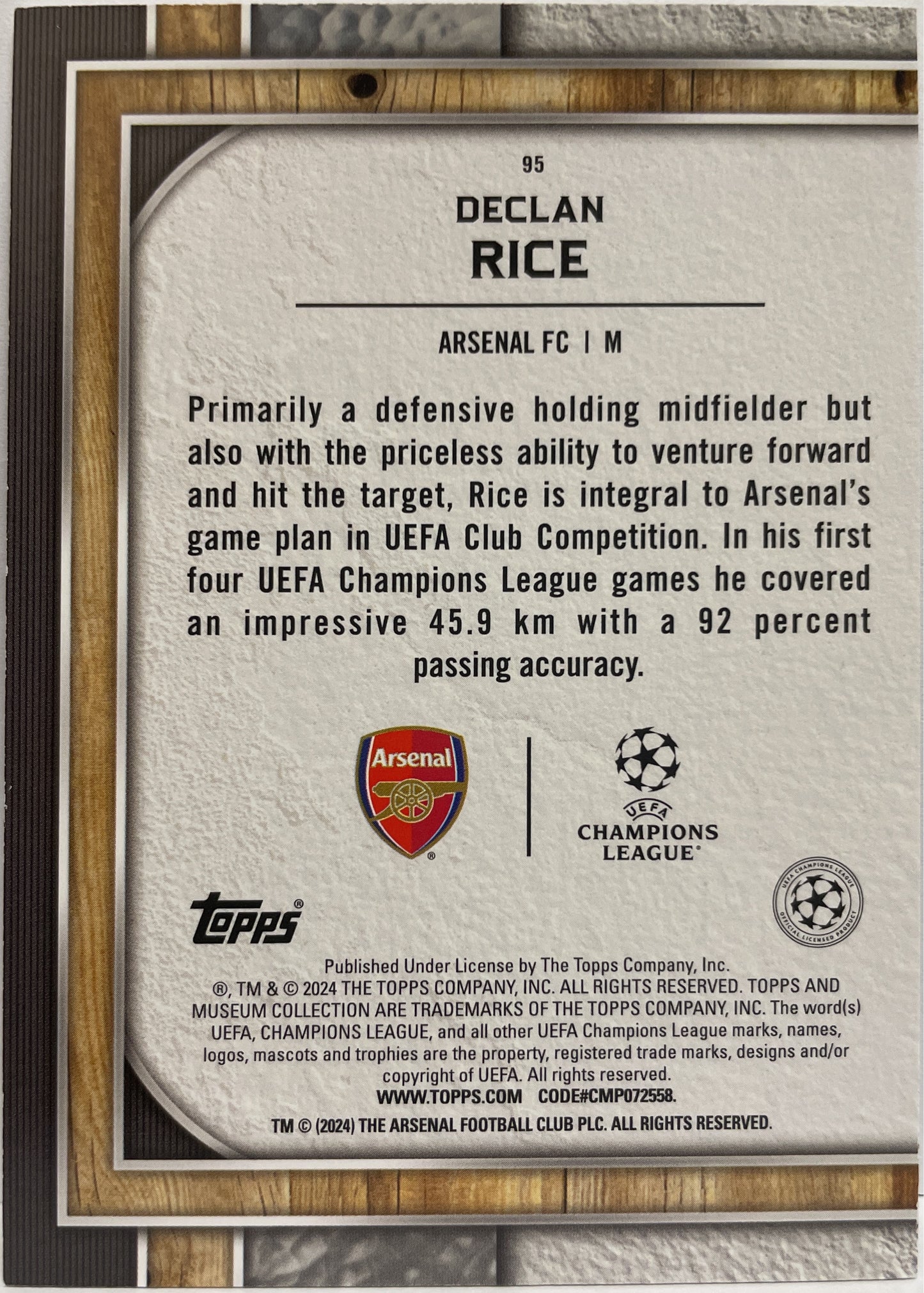 Declan Rice Topps Museum 2023/24