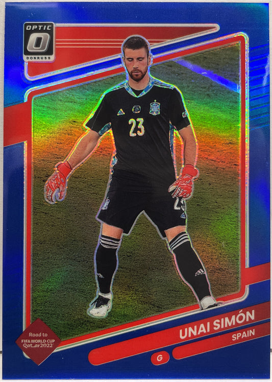 Unai Simon 67/99 Optic Blue Donruss Road To Qatar 2021/22