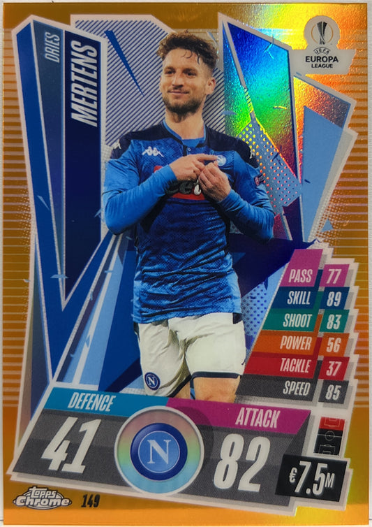 Dries Mertens 8/25 Orange Topps Chrome Match Attax