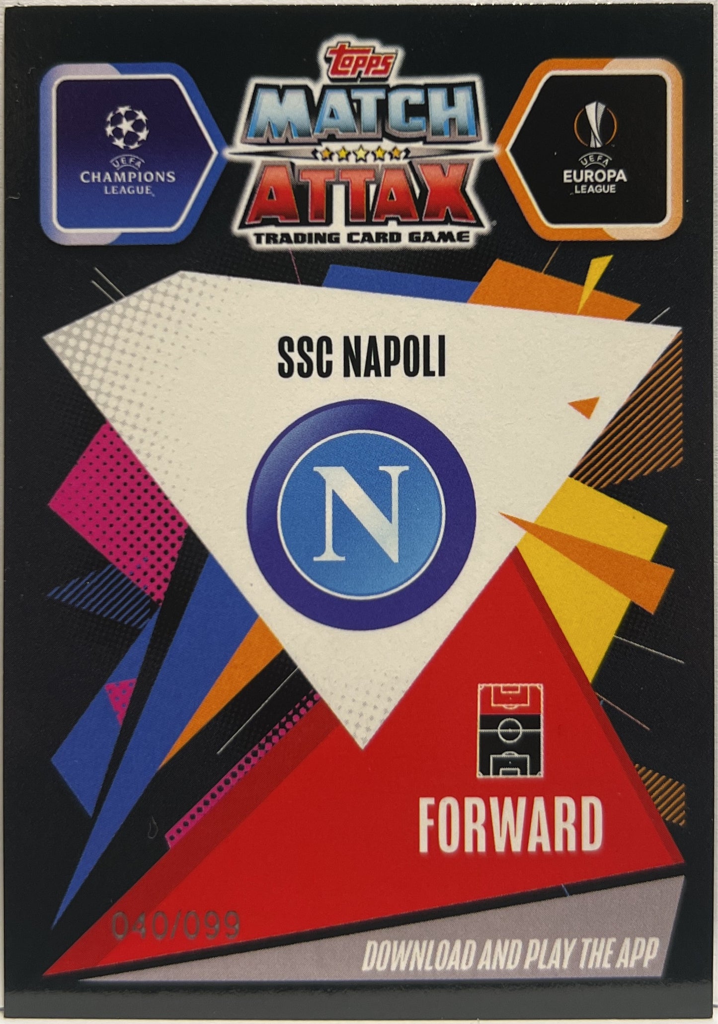 Dries Mertens 40/99 Green Topps Chrome Match Attax